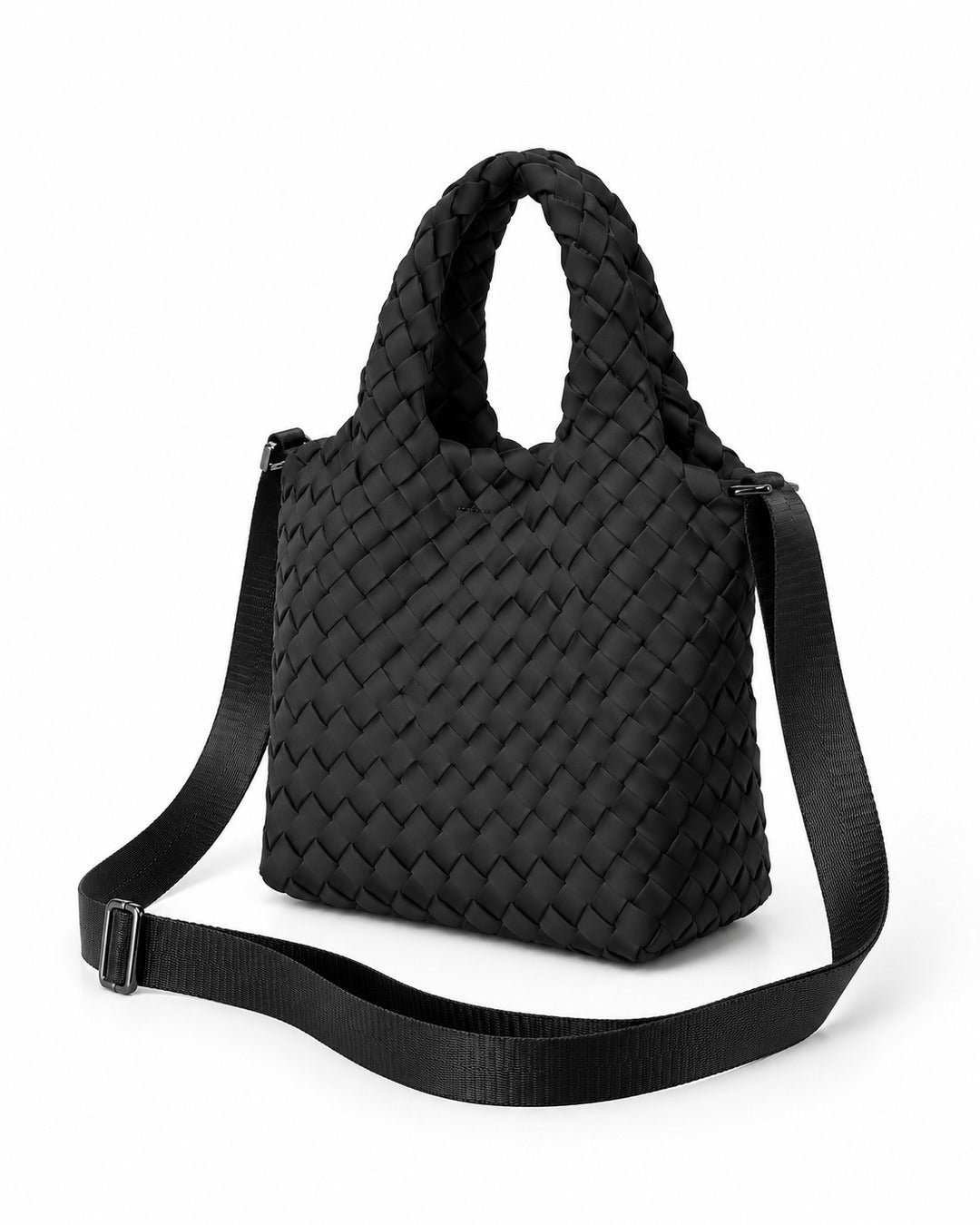 Woven Tote Bag with Crossbody Strap