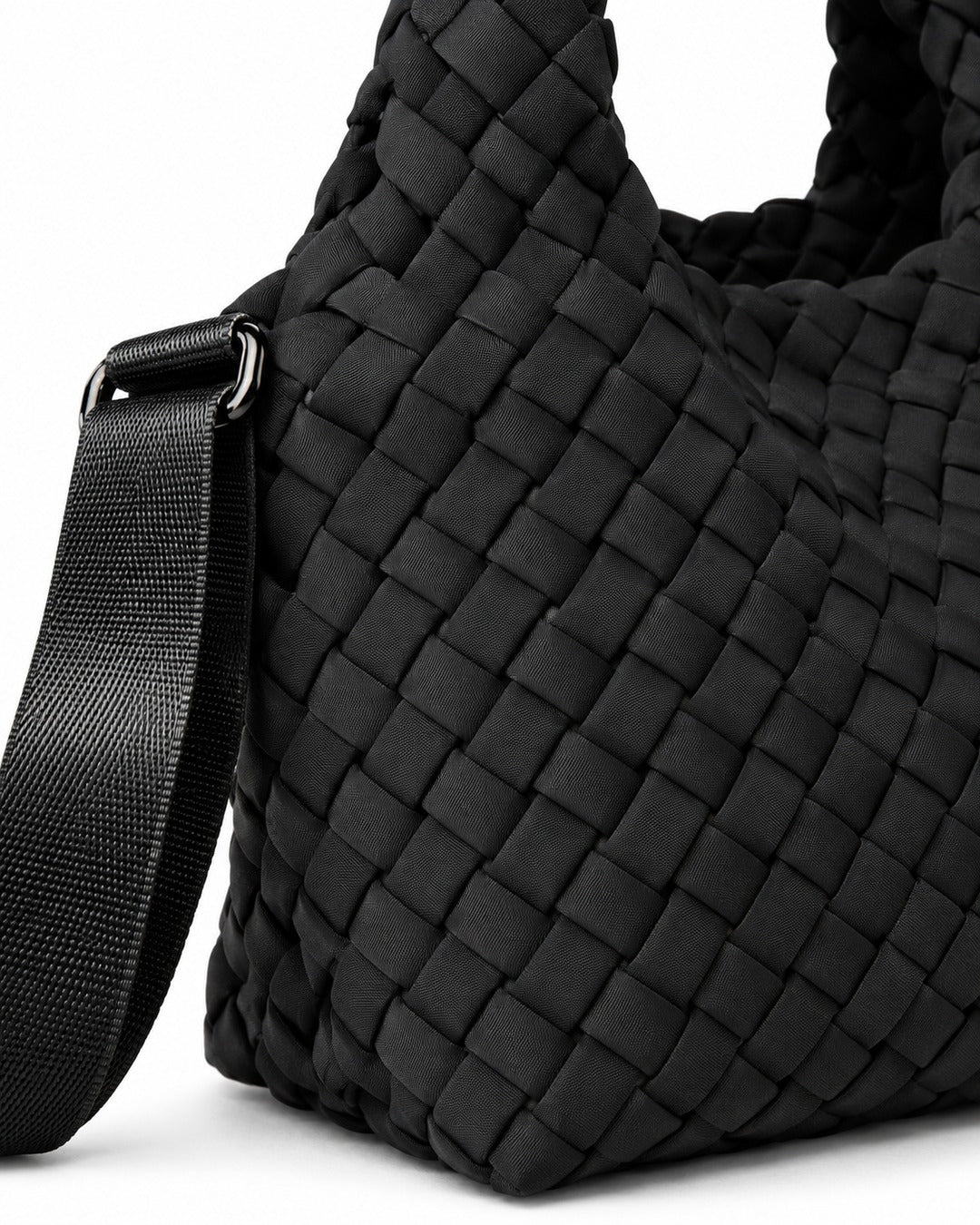 Woven Tote Bag with Crossbody Strap
