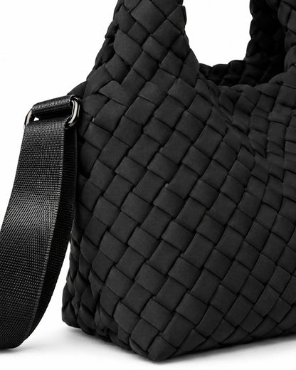 Woven Tote Bag with Crossbody Strap
