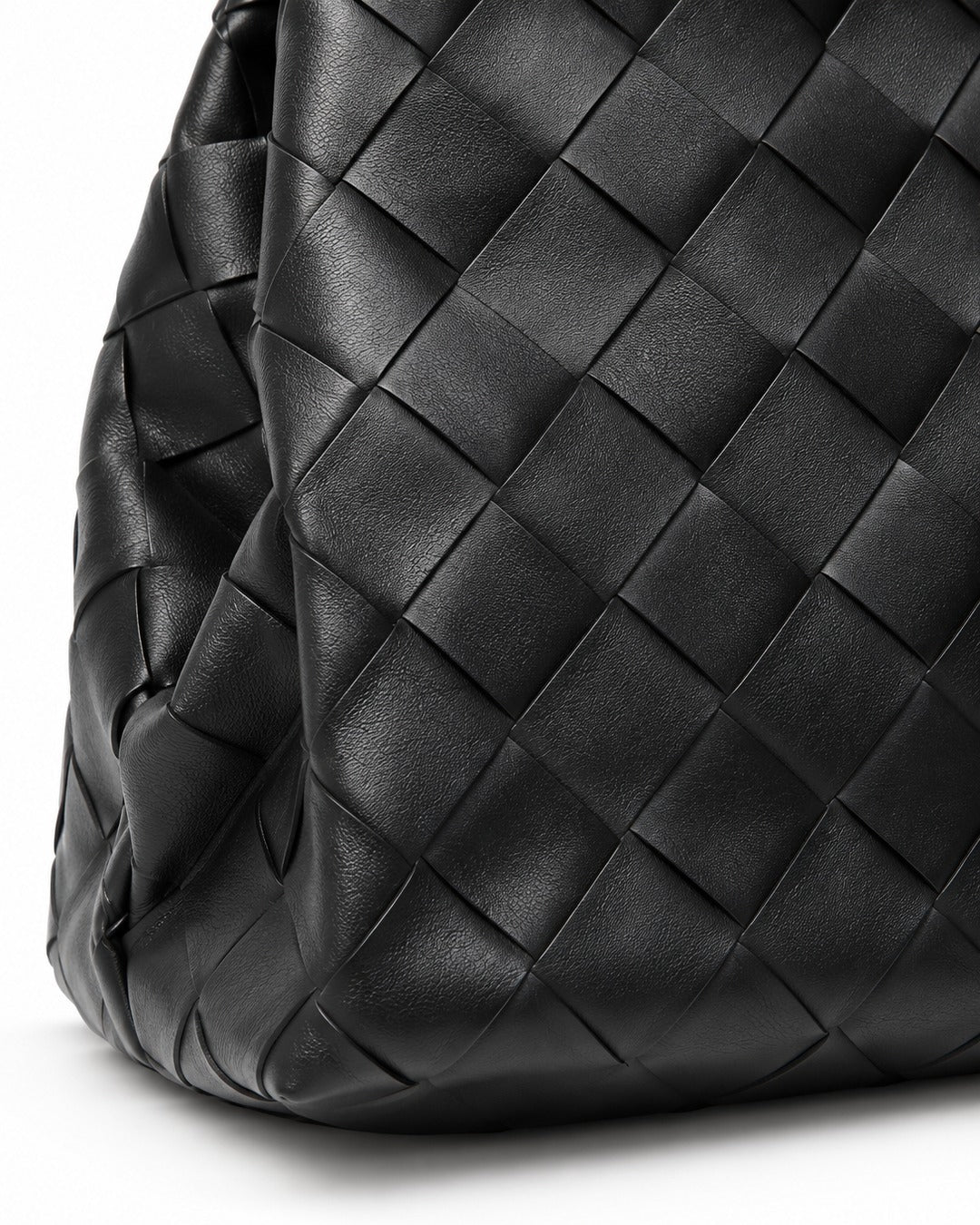 Woven Panel Double-Handle Tote Bag