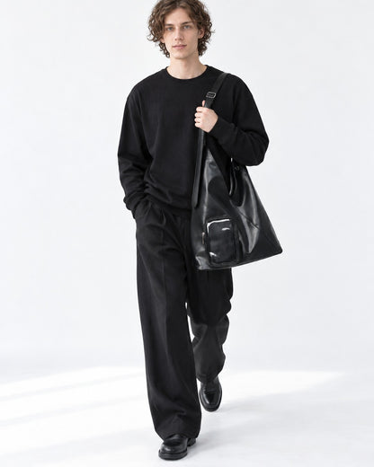 Triangular Hobo Tote with Clear Front Pouch