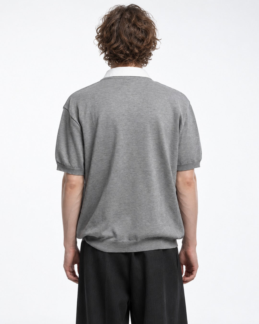 Layered-Look Knit Shirt