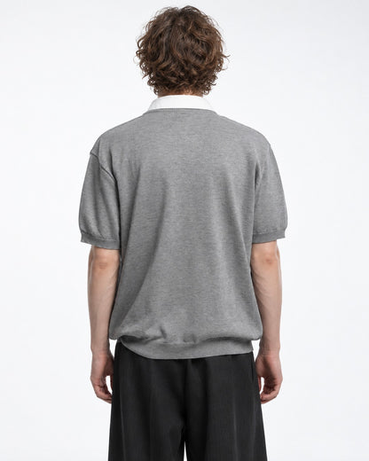 Layered-Look Knit Shirt
