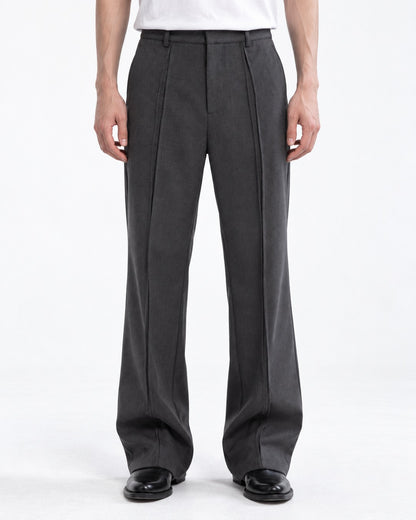 Curved Double-Seam Flare Trousers