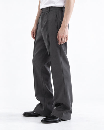 Curved Double-Seam Flare Trousers