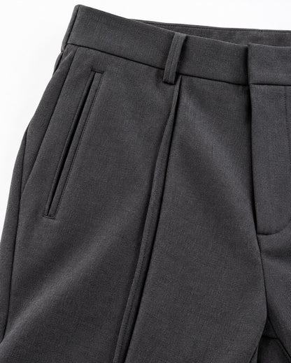 Curved Double-Seam Flare Trousers