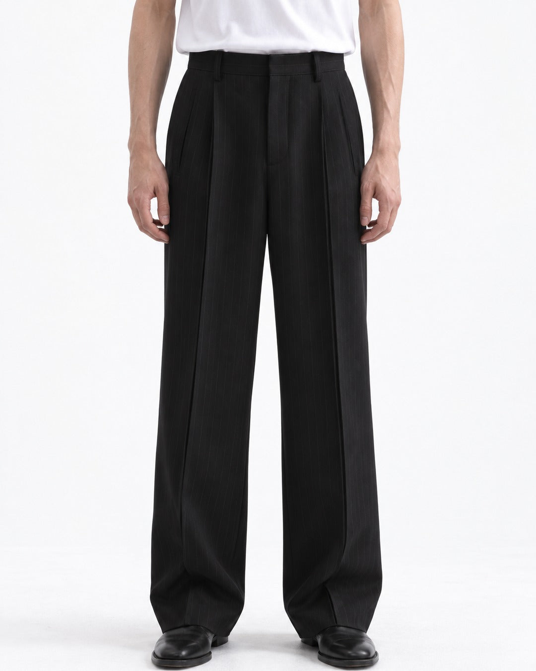 Curved Double-Seam Flare Trousers