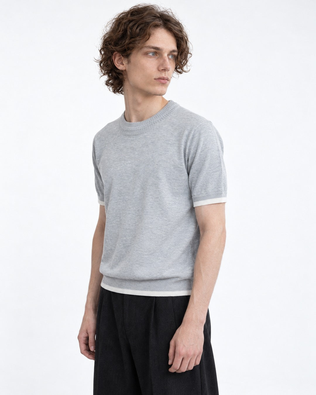 Knit Top with Contrast Trim