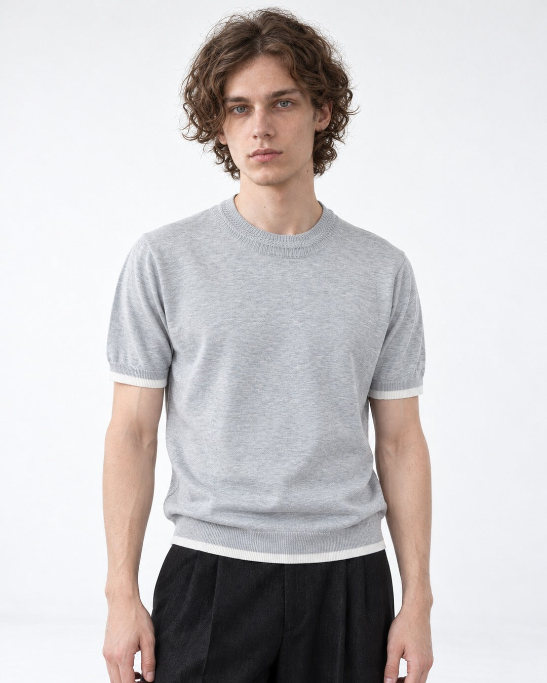 Knit Top with Contrast Trim