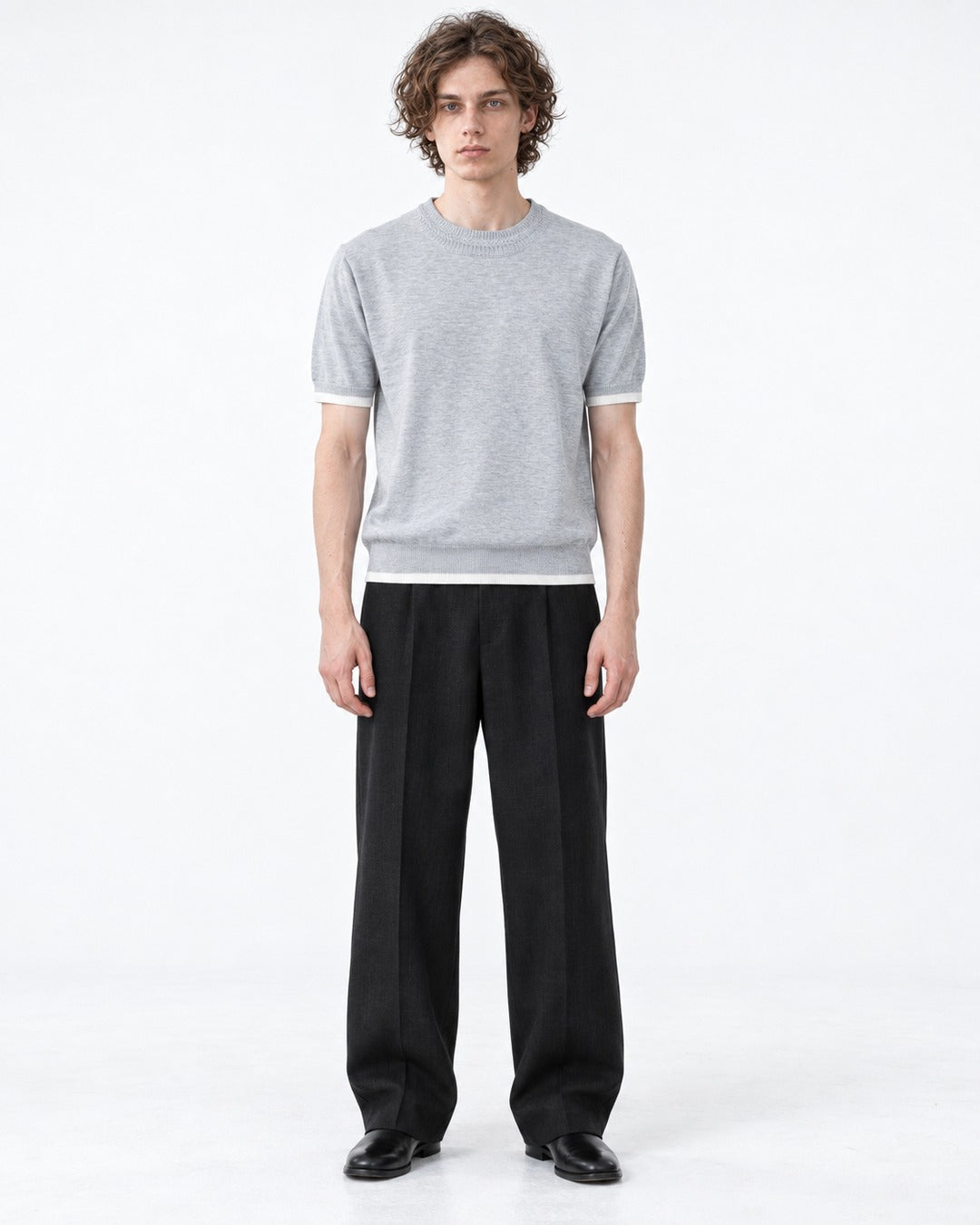 Knit Top with Contrast Trim