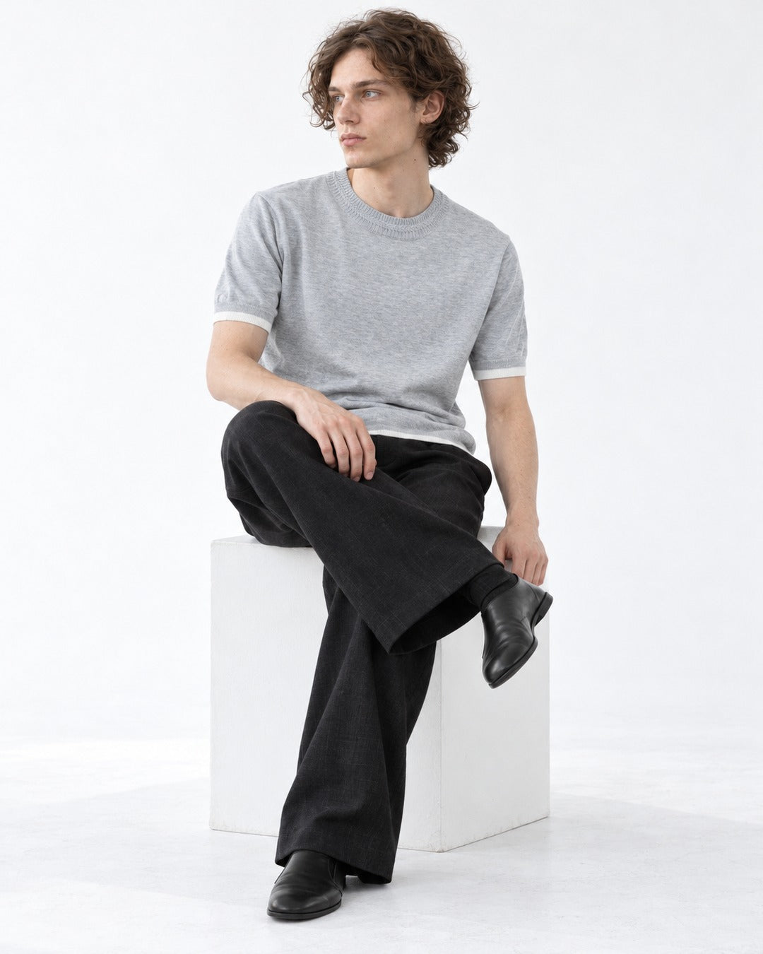 Knit Top with Contrast Trim