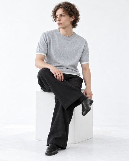 Knit Top with Contrast Trim
