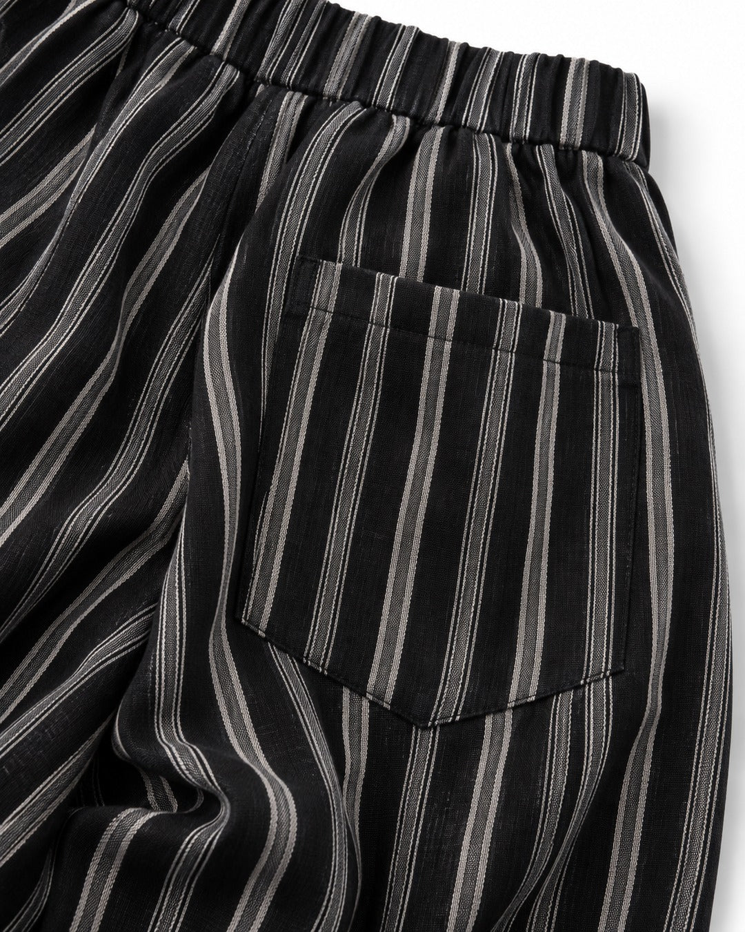 Striped Pleated Wide-Leg Trousers