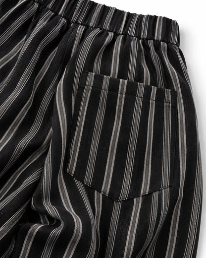 Striped Pleated Wide-Leg Trousers