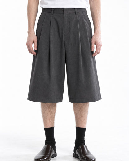 Pleated Wide-Leg Shorts