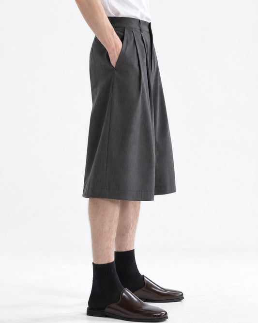 Pleated Wide-Leg Shorts