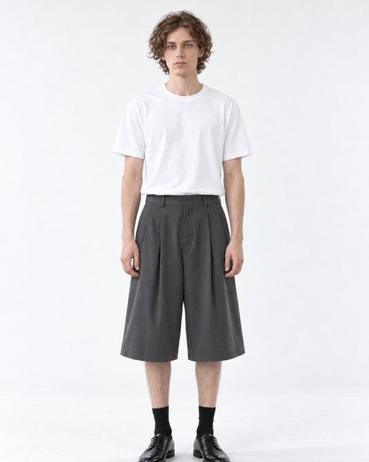 Pleated Wide-Leg Shorts