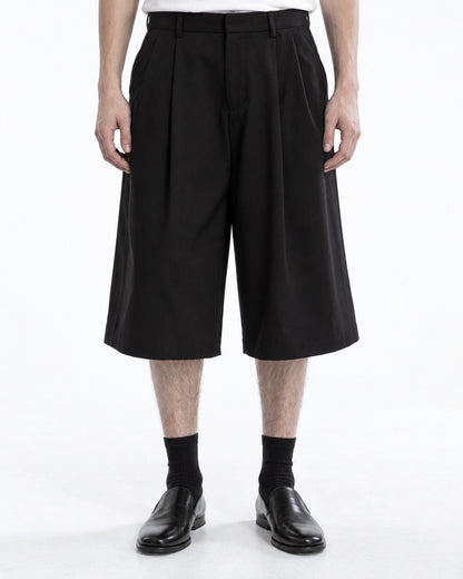 Pleated Wide-Leg Shorts