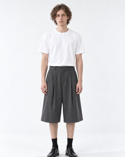 Pleated Wide-Leg Shorts