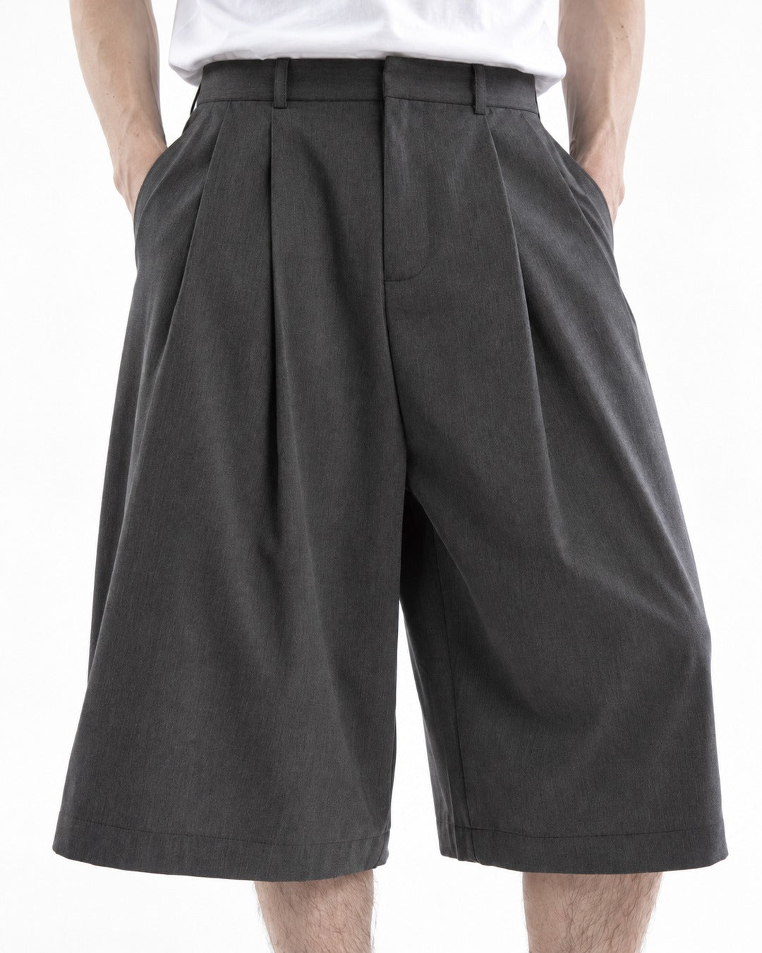 Pleated Wide-Leg Shorts