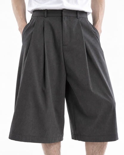 Pleated Wide-Leg Shorts