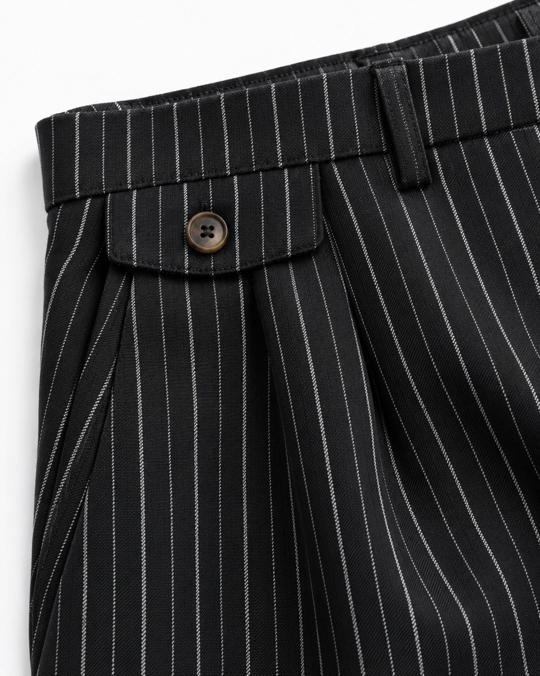 Pinstripe Wide-Leg Trousers