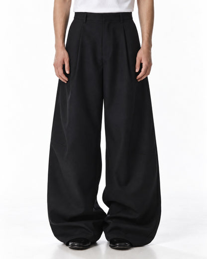 Diagonal Panel Balloon-Leg Trousers