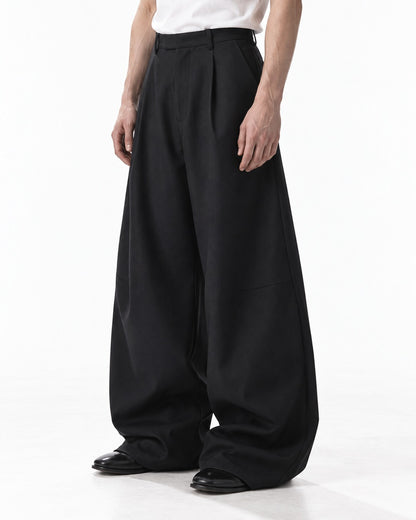 Diagonal Panel Balloon-Leg Trousers