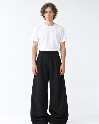 Diagonal Panel Balloon-Leg Trousers