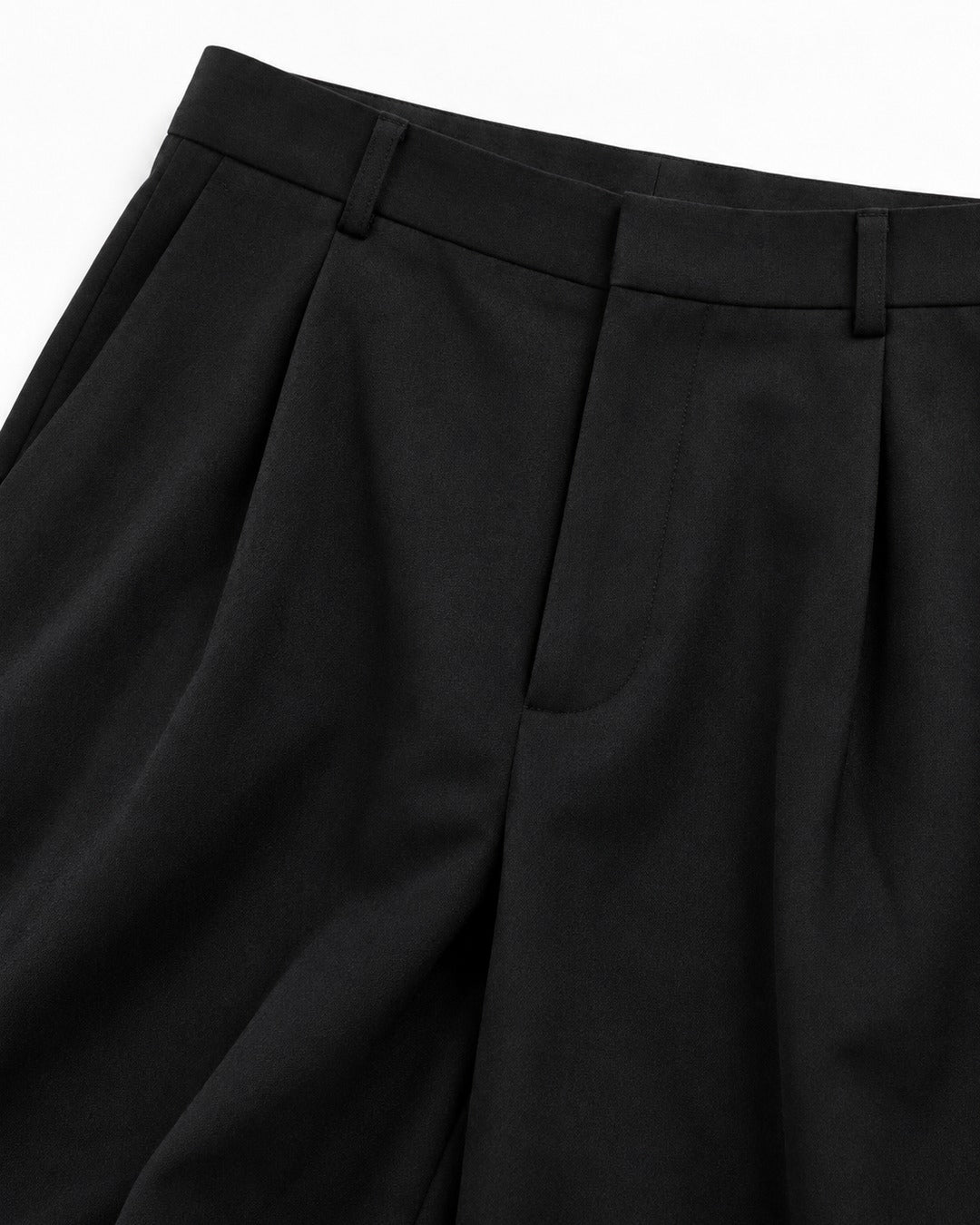 Barrel-Leg Pleated Trousers