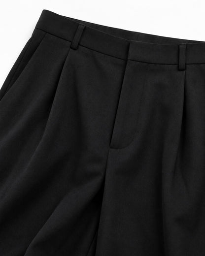 Barrel-Leg Pleated Trousers