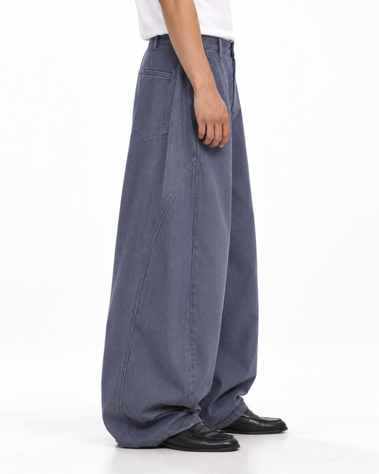 Washed Balloon-Leg Jeans