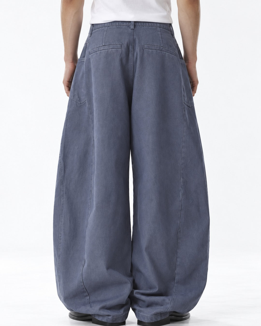 Washed Balloon-Leg Jeans