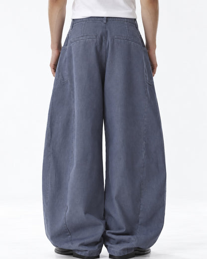Washed Balloon-Leg Jeans
