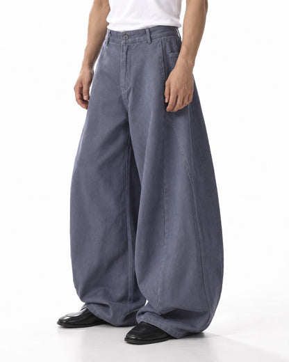 Washed Balloon-Leg Jeans