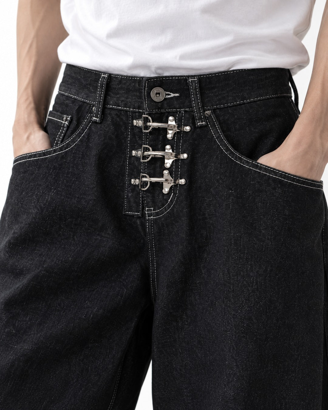 Cropped Wide-Leg Pants with Cuffed Hem