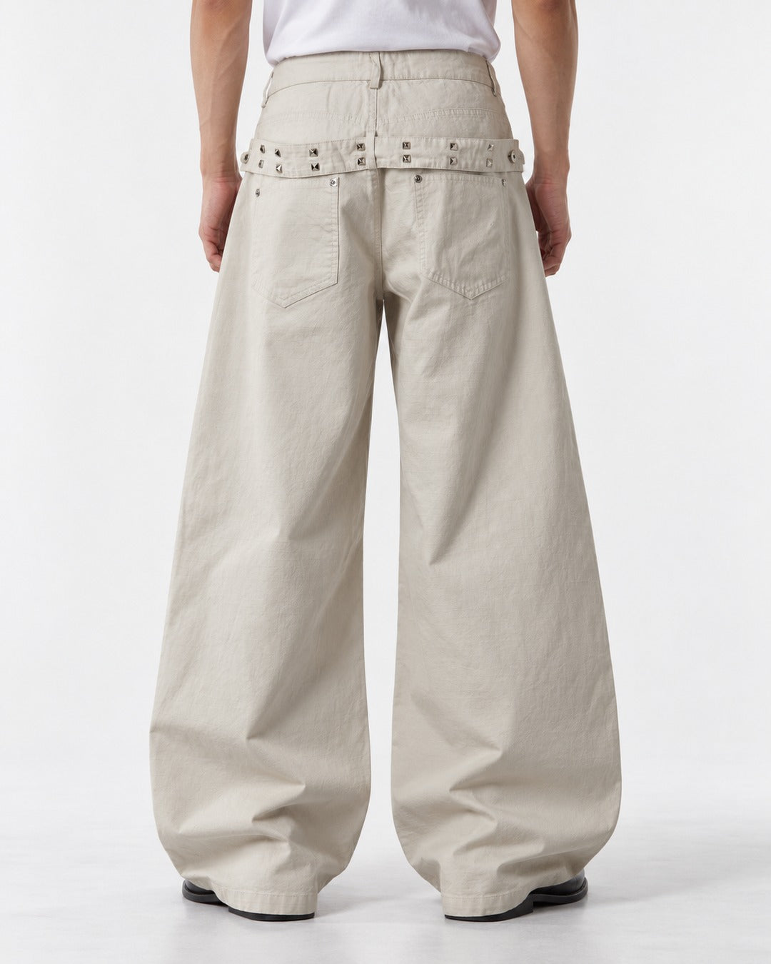 Snap-Cuff Wide-Leg Trousers with Coin Pocket