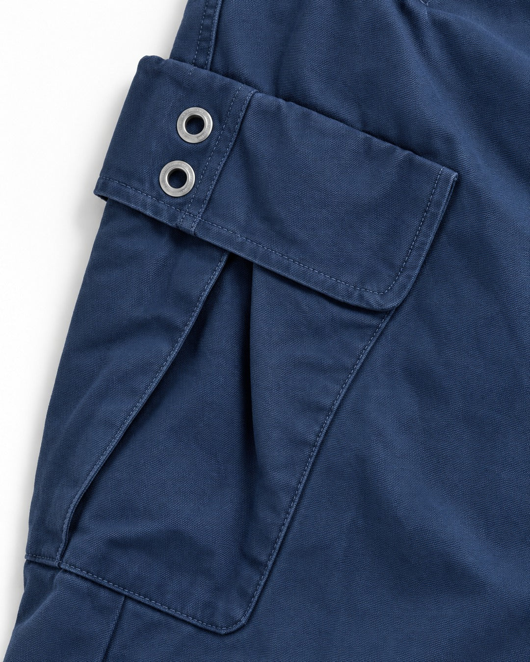 Pleated Drawstring-Hem Rivet Cargo Pants