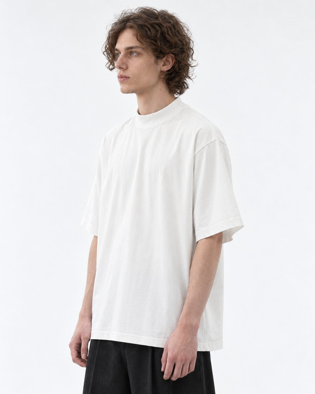 Mock-Neck Oversized Tee