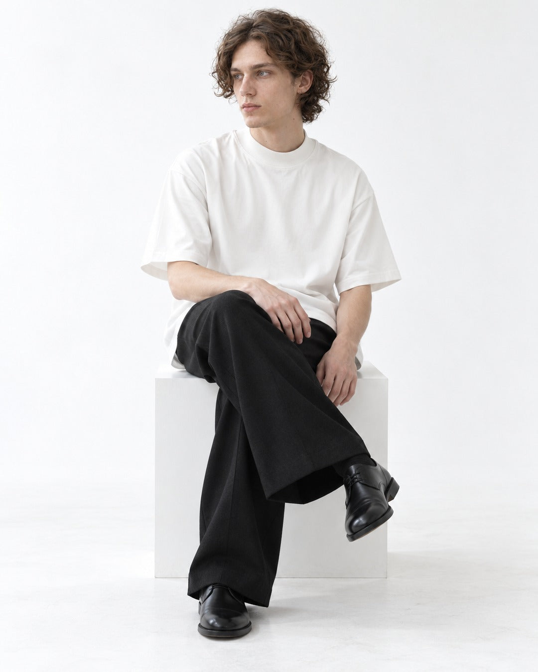 Mock-Neck Oversized Tee