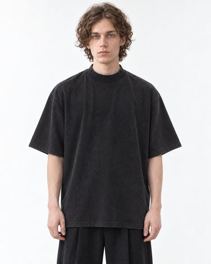 Mock-Neck Oversized Tee