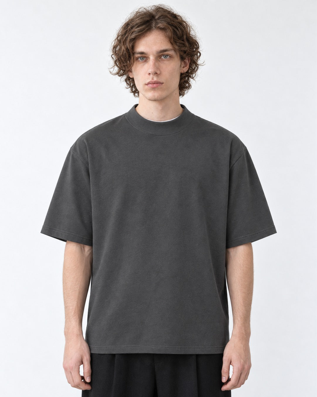 Mock-Neck Oversized Tee