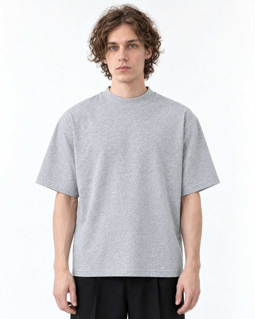 Mock-Neck Oversized Tee