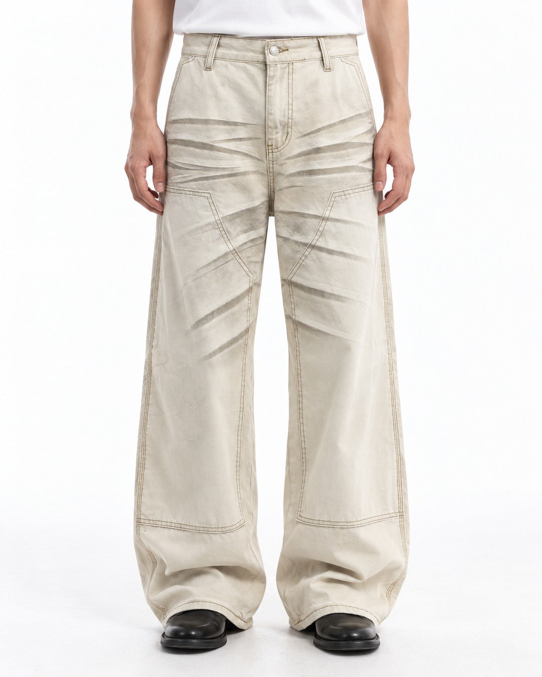 Double Stitch Carpenter Wide-Leg Jeans