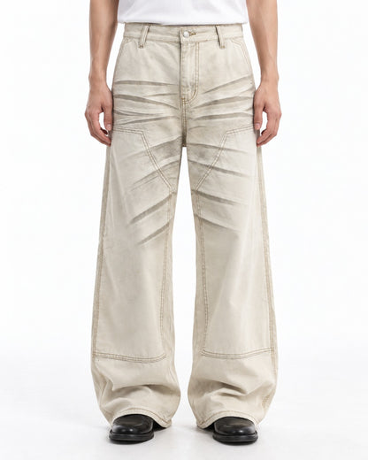 Double Stitch Carpenter Wide-Leg Jeans