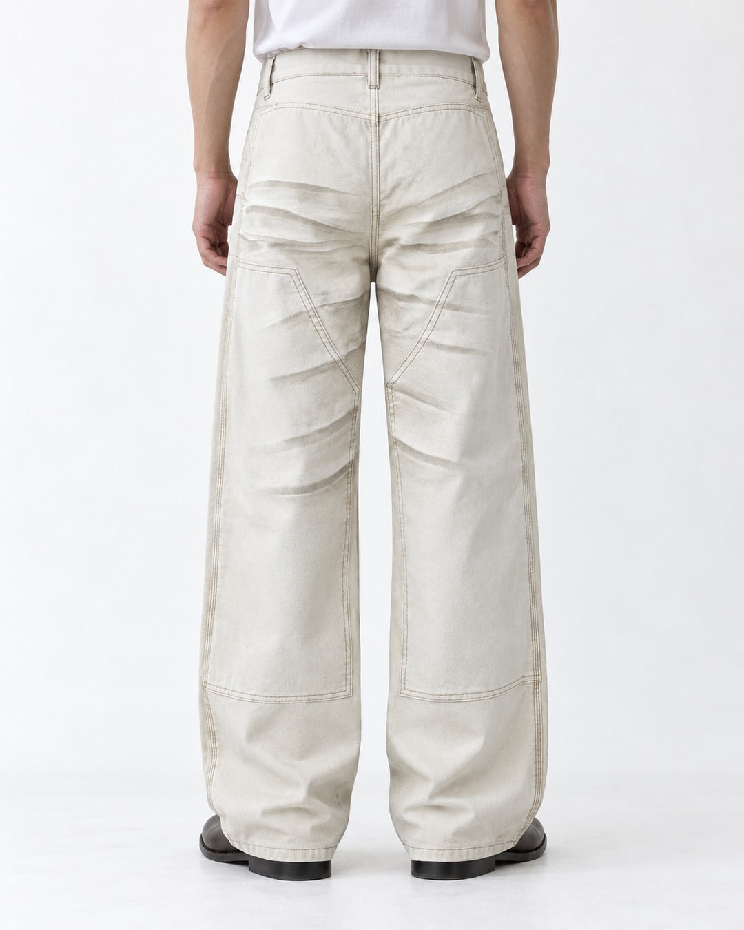 Double Stitch Carpenter Wide-Leg Jeans