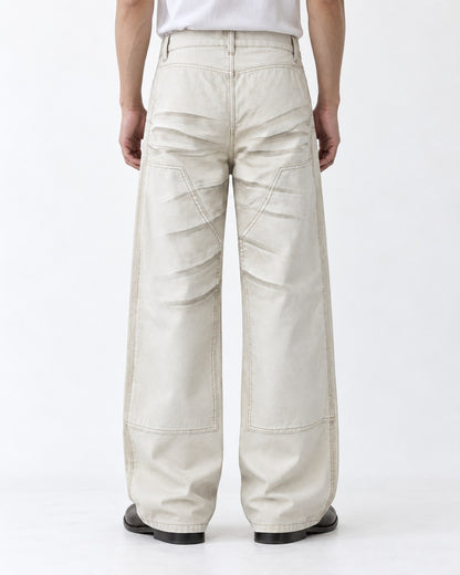 Double Stitch Carpenter Wide-Leg Jeans