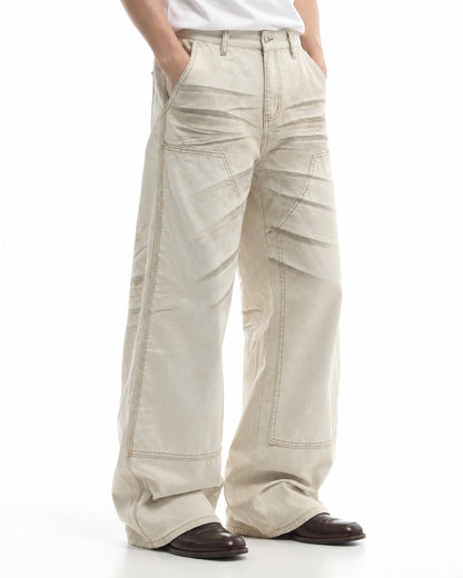 Double Stitch Carpenter Wide-Leg Jeans