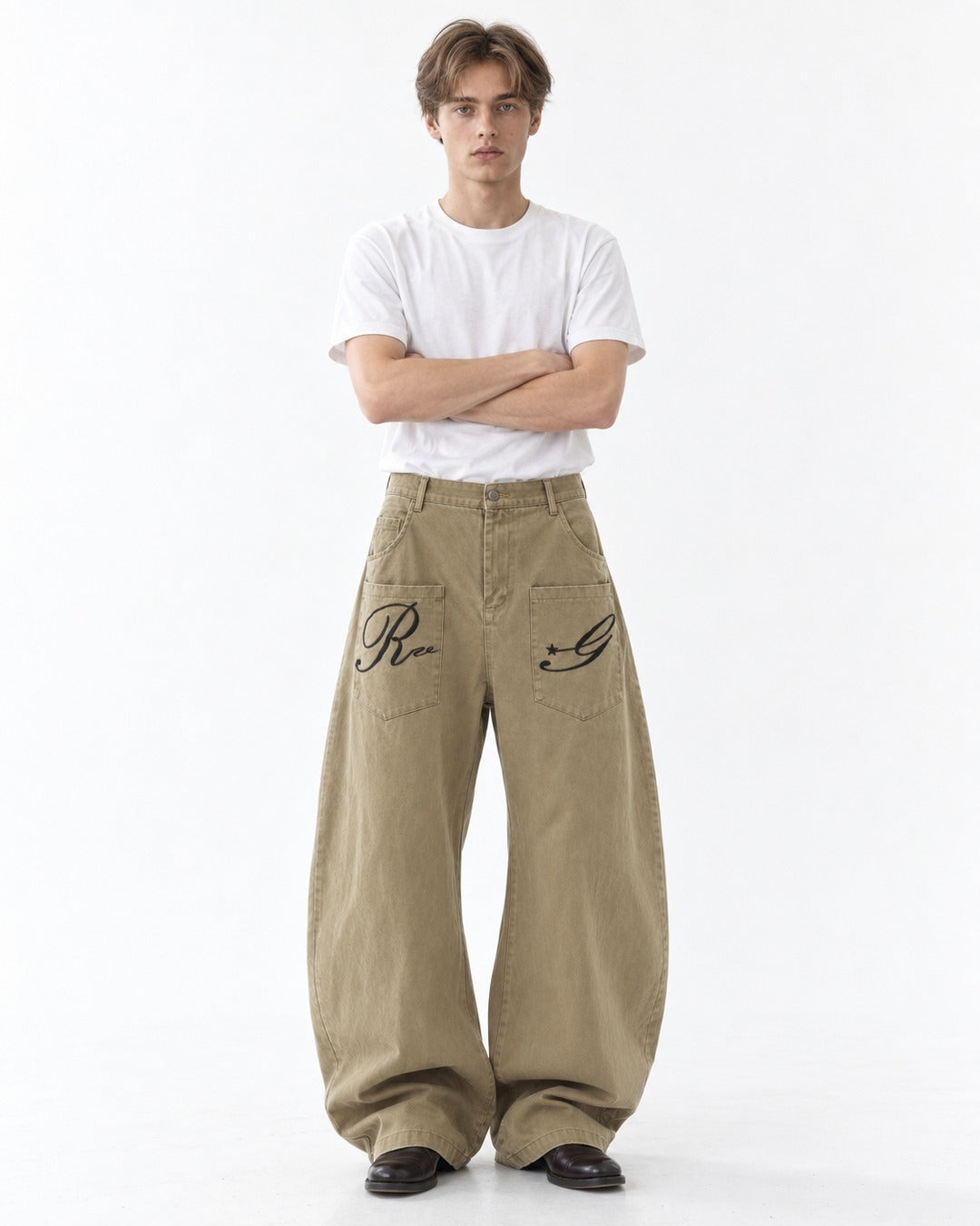 Patch-Pocket Balloon-Leg Pants