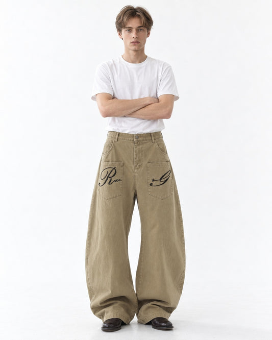 Patch-Pocket Balloon-Leg Pants